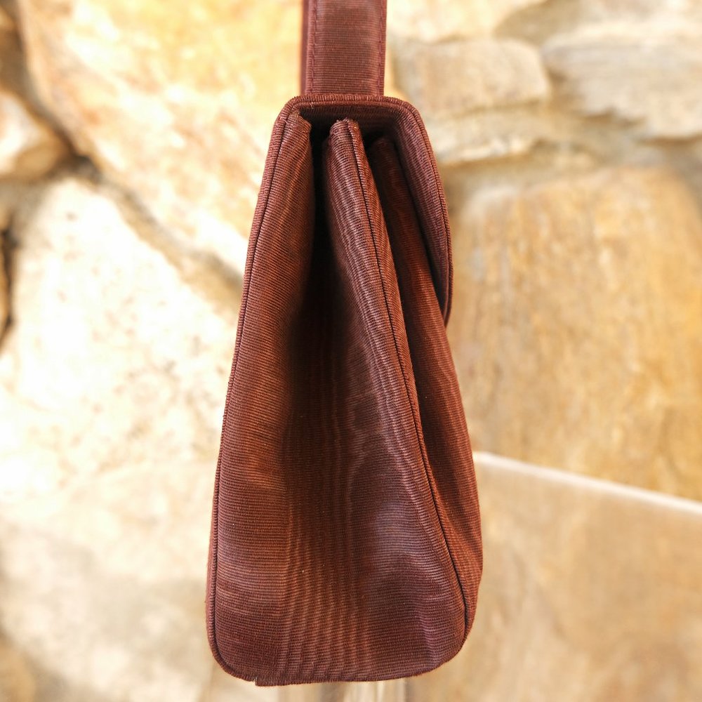 Vintage Chanel Brown Satin Top Handle Mini Purse Circa 1999 - Picture 4 of 7